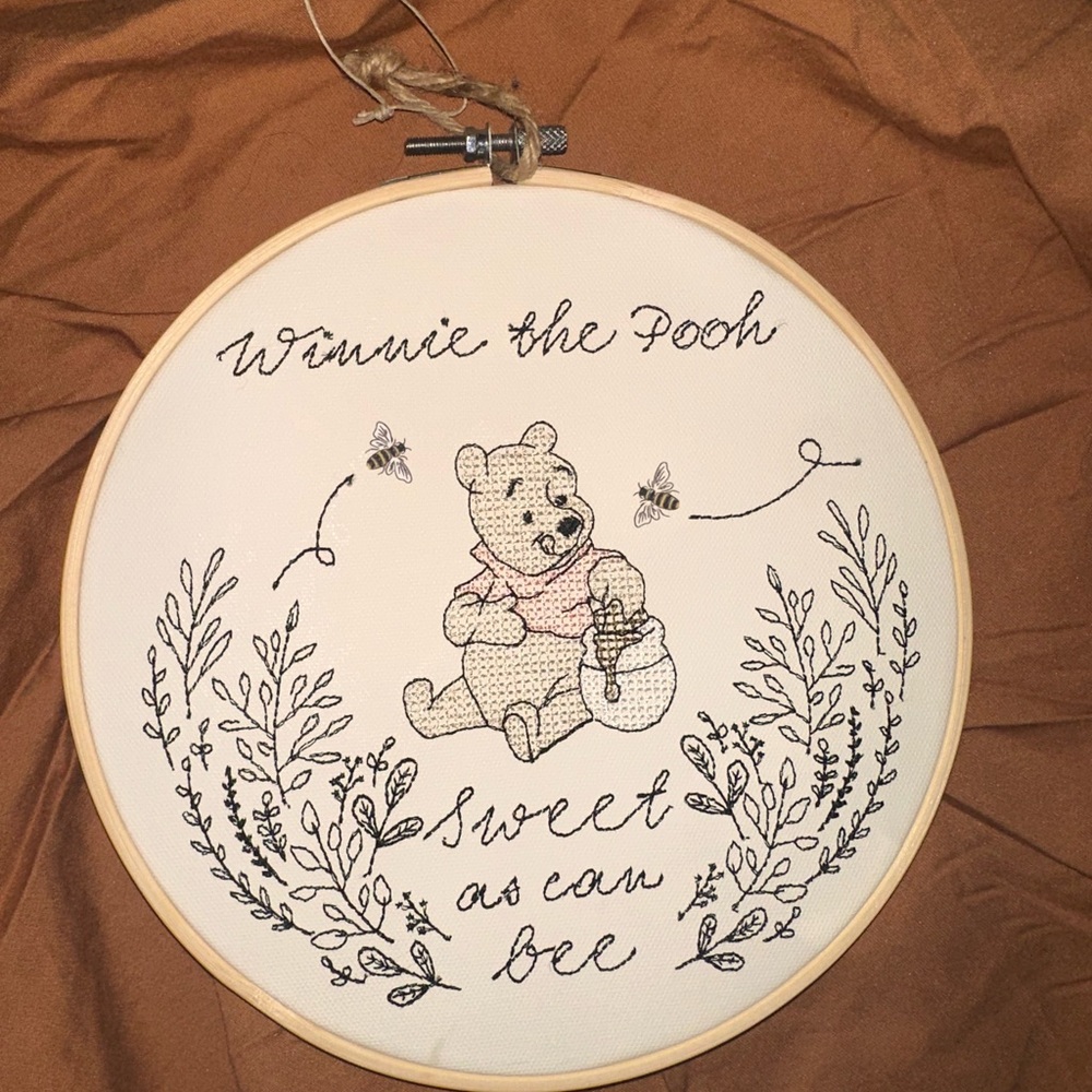 Winnie the Pooh Embroidery Hoop Art
